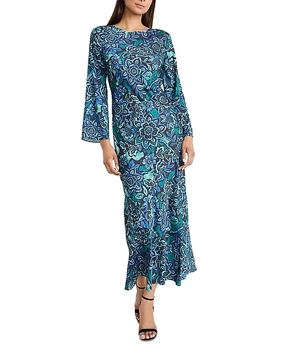 Donna Morgan Printed Long Sleeve Dress