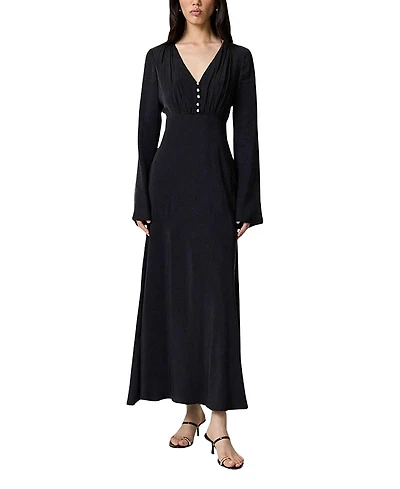 Nocturne Crystal Button Detailed Maxi Dress