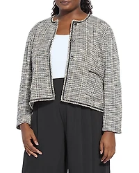 Lysse Plus Charlotte Collarless Tweed Jacket