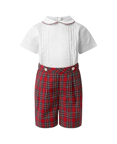 Rachel Riley Boys' Tartan Shirt and Short Set - Baby, Little Kid