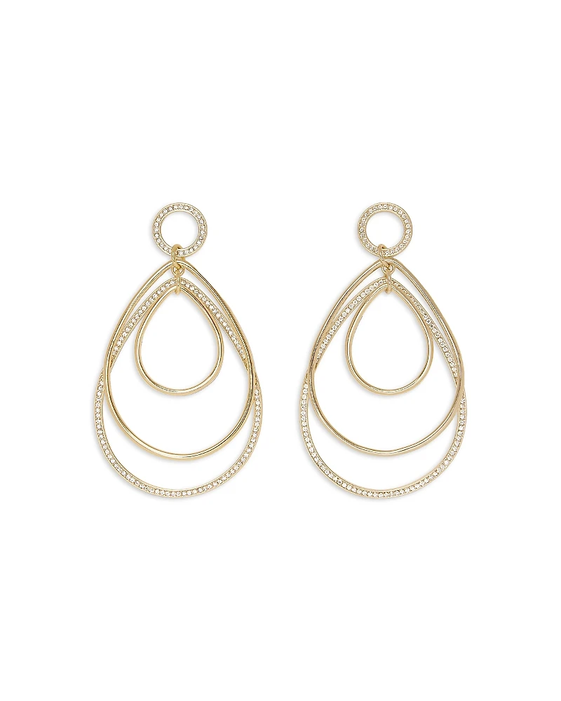 Ramy Brook Rena Pave Pear Shape Layered Drop Earrings