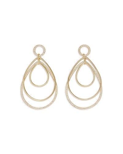 Ramy Brook Rena Pave Pear Shape Layered Drop Earrings
