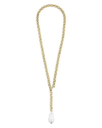 Baublebar Teagan Imitation Pearl Lariat Necklace, 24