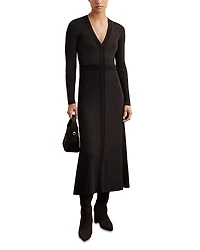 Reiss Laura Craft Detail Knit Midi Dress