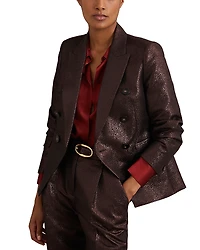 Reiss Petite Sienna Double Breasted Metallic Blazer