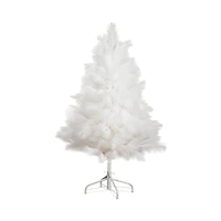 Nearly Natural Artificial White Pampas Grass 4' Christmas Tree