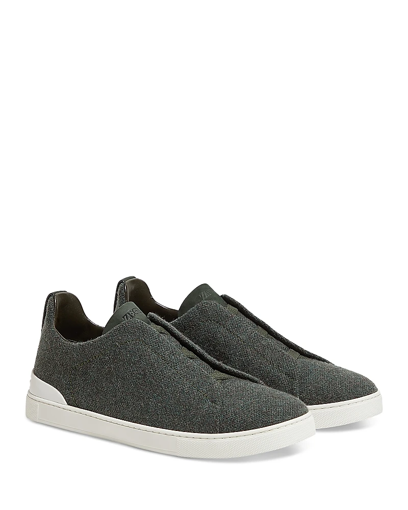 Zegna Men's Triple Stitch Oasi Cashmere Sneakers