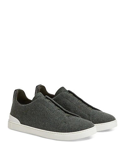 Zegna Men's Triple Stitch Oasi Cashmere Sneakers