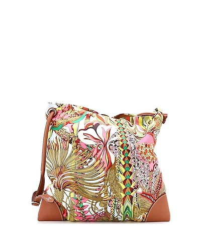 Pre-Owned Hermes Pm Silky City Bag Printed Silk and Leather