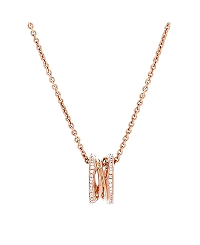 Pre-Owned Bvlgari B. Zero1 Open Design Legend Zaha Hadid Pendant Necklace 18K Rose Gold with Diamonds, 15 - 17.75"