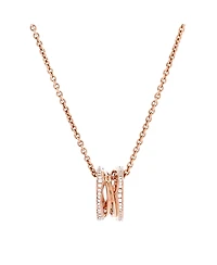 Pre-Owned Bvlgari B. Zero1 Open Design Legend Zaha Hadid Pendant Necklace 18K Rose Gold with Diamonds, 15 - 17.75"