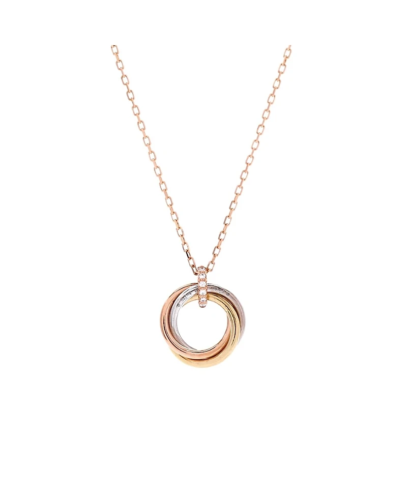 Pre-Owned Cartier Trinity Pendant Necklace 18K Tricolor Gold and Diamonds, 16.25"