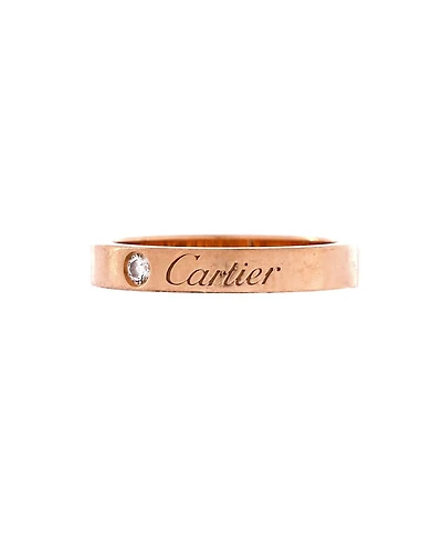 Pre-Owned Cartier C de Cartier Wedding Band Ring 18K Rose Gold with Diamond