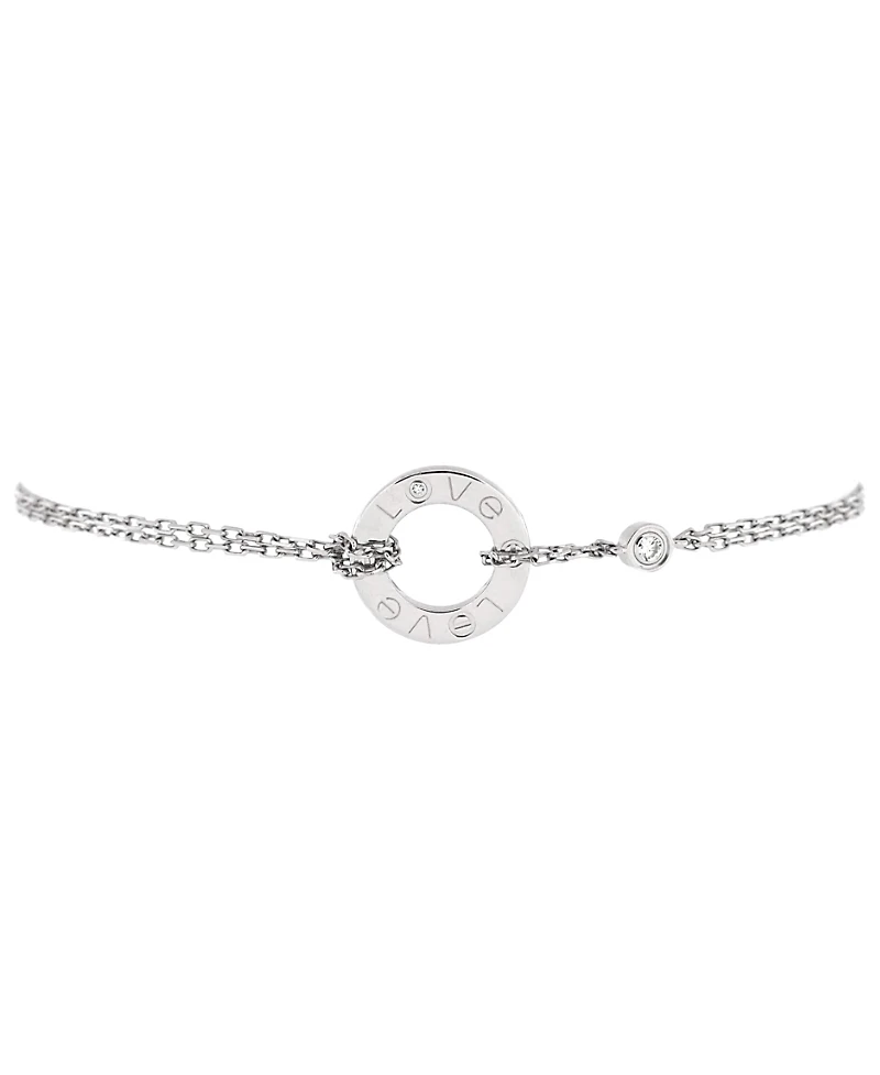 Pre-Owned Cartier 2 Diamonds Love Bracelet 18K White Gold with Diamonds