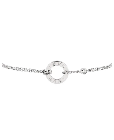 Pre-Owned Cartier 2 Diamonds Love Bracelet 18K White Gold with Diamonds