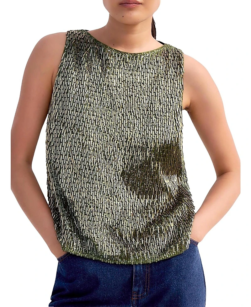 Ro & Zo Sequin Shell Tank Top