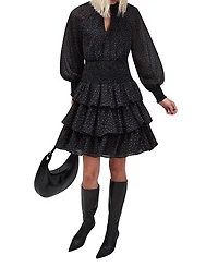 Ro & Zo Dash Print Tiered Mini Dress