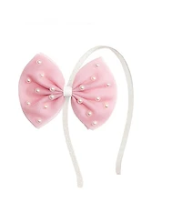 Sweet Wink Girls' Pretty Pearl Tulle Bow Headband - Little Kid, Big Kid