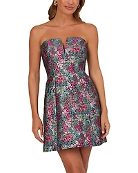 Adrianna By Papell Woven Jacquard Mini Dress