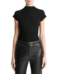Vince Cap Sleeve Raglan Mock Neck Top