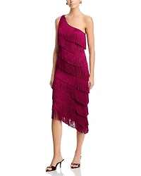 Norma Kamali Asymmetric Fringe Dress
