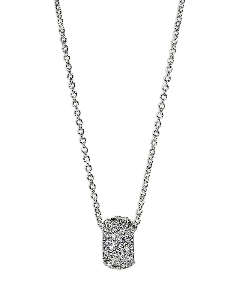 Nadri Crushed Pave Round Pendant Necklace, 16-19