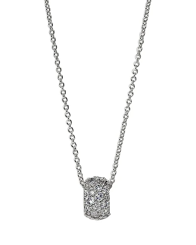 Nadri Crushed Pave Round Pendant Necklace, 16-19