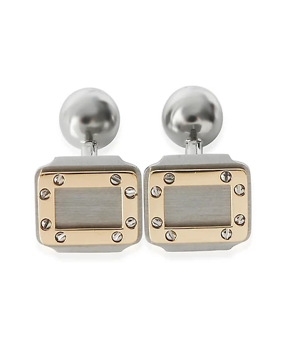 Pre-Owned Cartier Vintage Santos Dumont 18k Yellow Gold/Steel Cufflinks
