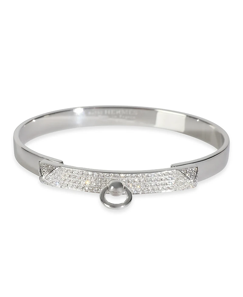 Pre-Owned HERMES Collier de Chien 18k White Gold Bracelet