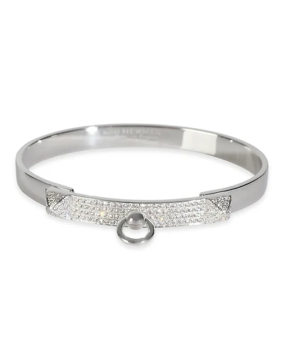 Pre-Owned HERMES Collier de Chien 18k White Gold Bracelet