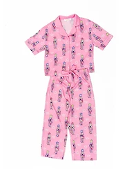 Sunshine Society Girls' Silky Graffiti Nutcracker Short Sleeve Pants Set - Little Kid