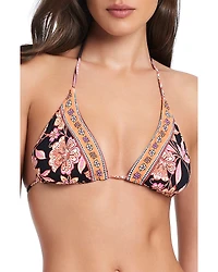 Red Carter Mixed Print Classic Triangle Bikini Top