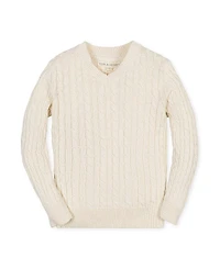 Hope & Henry Boys' Organic Long Sleeve V-Neck Cable Sweater - Little Kid, Big Kid