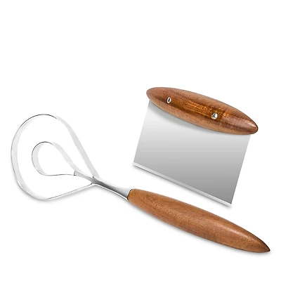 Nambe Breaking Bread Bench Scraper & Whisk, Set of Two