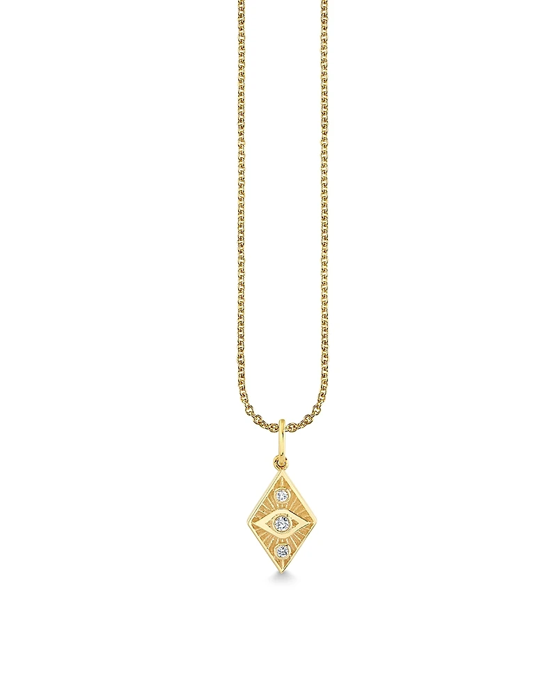 Sydney Evan 14K Yellow Gold Diamond Ace of Diamonds Pendant Necklace, 16