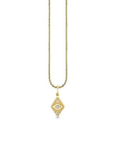 Sydney Evan 14K Yellow Gold Diamond Ace of Diamonds Pendant Necklace, 16