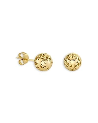 Sydney Evan 14K Yellow Gold Icon Wallpaper Ball Stud Earrings