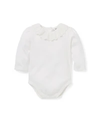 Janie and Jack Girls' Pointelle Ruffle Collar Bodysuit - Baby
