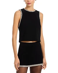 Alice and Olivia Amal Embellished Boxy Tank