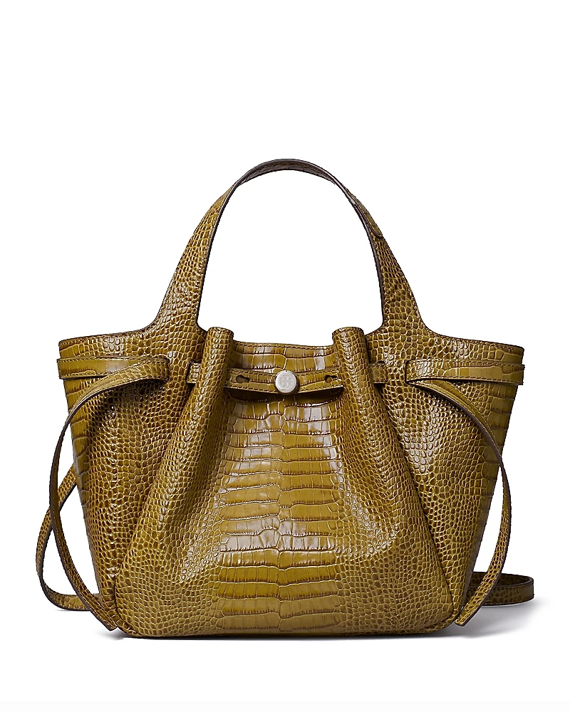 Tory Burch Romy Croc Leather Small Tote