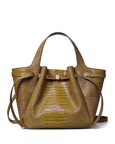 Tory Burch Romy Croc Leather Small Tote