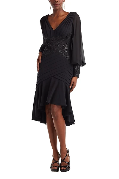 Tadashi Shoji Kalina Blouson Sleeve High-Low Dress
