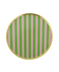 Jollity & Co. Camp Bachelorette Striped Paper Dinner Plates, Set of 8