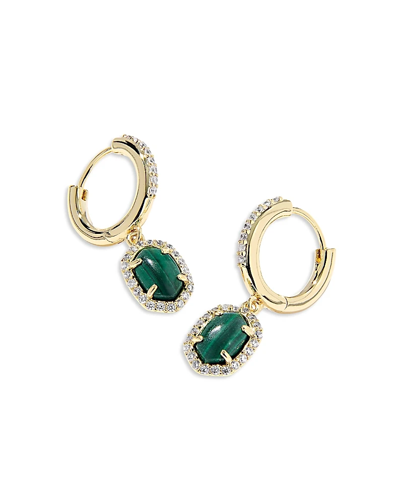 Kendra Scott Daphne Pave & Stone Charm Huggie Hoop Earrings