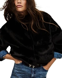 ba & sh Paros Faux Fur Cropped Jacket
