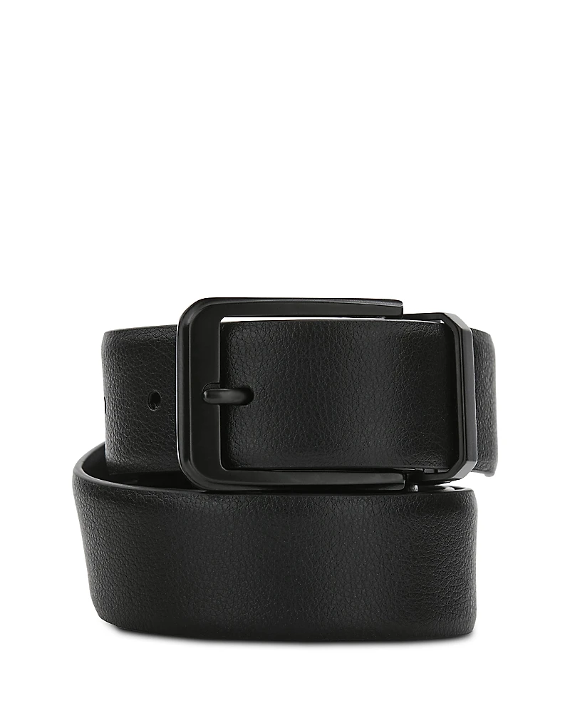 The Men's Store at Bloomingdale's Black Leather Belt with Buckle - Exclusive