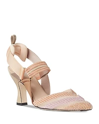 Fendi Women's Colibri Beaded Mesh High Heel Slingbacks