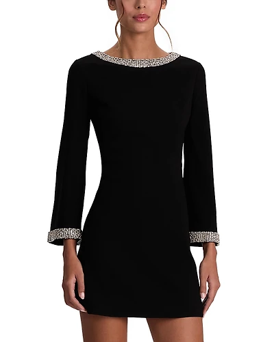 Alice and Olivia Mailynn Embellished Trim Mini Dress