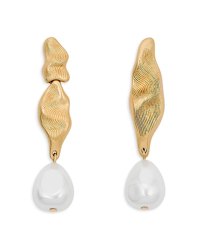 Reiss Margot Imitation Pearl Drop Earrings, 2.4