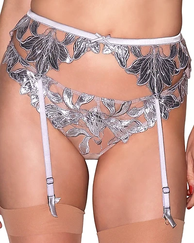 Fleur du Mal Lily Foil Embroidered Hipster Thong